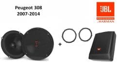 Peugeot 308 speakers + Subwoofer 200Watt Audio upgrade JBL 225W / 45Watt RMS + ringen