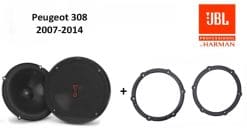 Peugeot 308 speakers Audio upgrade JBL 225W / 45Watt RMS + ringen